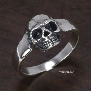 925 Sterling Silver Classic Skull Biker Gothic Punk Ring Sizes 7 8 9 10 11 12